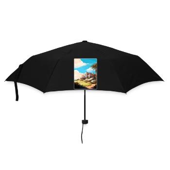 Riviera Country Club Golf Travel Poster Souvenir - Umbrella (small) - black - Front