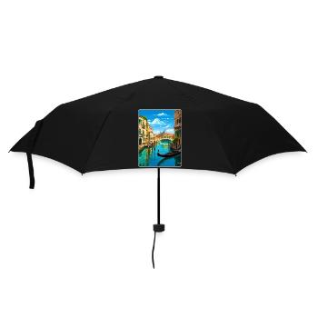 Venice Italy St Marks Square Travel Poster Card - Umbrella (small) - black - Front