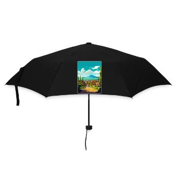 Pompeji Italien Reise Poster Souvenir Malerei WPA - Regenschirm (klein) - Schwarz - Vorne