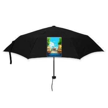 Rome Italy Travel Poster Souvenir Postcard Paint - Umbrella (small) - black - Front