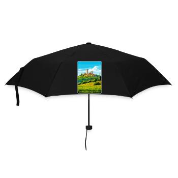 San Gimignano Italien Vintage Reise Poster Souvenir - Regenschirm (klein) - Schwarz - Vorne
