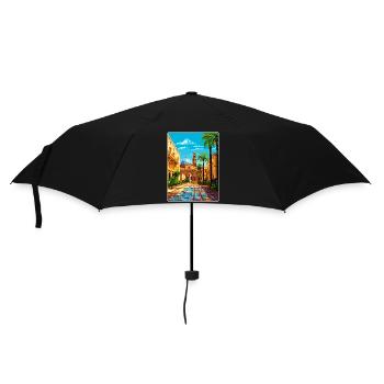 Palermo Sicily Town Italy Travel Poster Souvenir - Umbrella (small) - black - Front