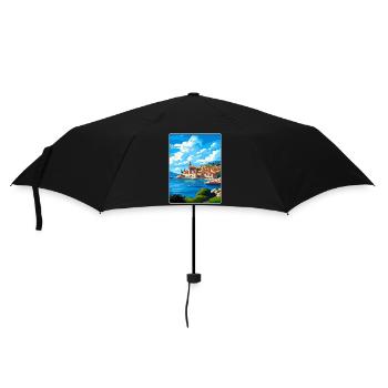 Dubrovnik Kroatien Reise Poster Souvenir Farbe WPA - Regenschirm (klein) - Schwarz - Vorne