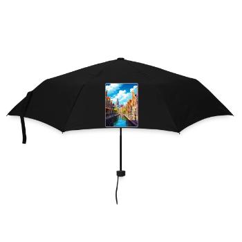 Amsterdam Pays-Bas Affiche de voyage Souvenir WPA - Parapluie standard - noir - Devant