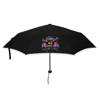 Schildkröte The DJ Musik Geschenk - Regenschirm (klein) - Schwarz - Vorne