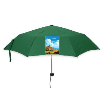 Nemea Greece Travel Poster Souvenir Postcard Paint - Umbrella (small) - bottlegreen - Front