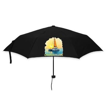 Catamaran Love, Sea, Sailing, Captain, Cat, Cat - Umbrella (small) - black - Front
