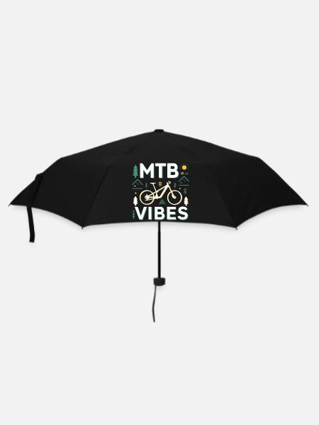 Mountainbike Vibes Illustration - Regenschirm (klein) - Schwarz