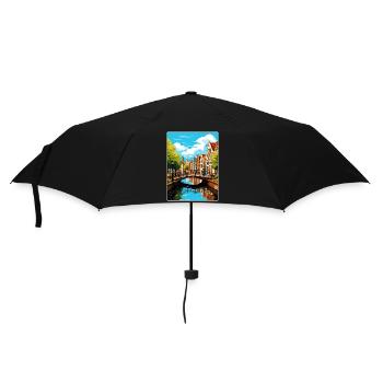 Amsterdam Pays-Bas Affiche de voyage Souvenir WPA - Parapluie standard - noir - Devant