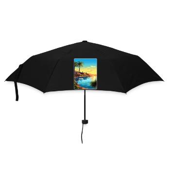 French Riviera France Travel Poster Souvenir WPA - Umbrella (small) - black - Front