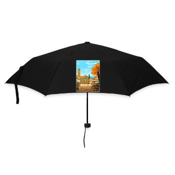 Volterra Italien Reise Poster Souvenir Malerei WPA - Regenschirm (klein) - Schwarz - Vorne