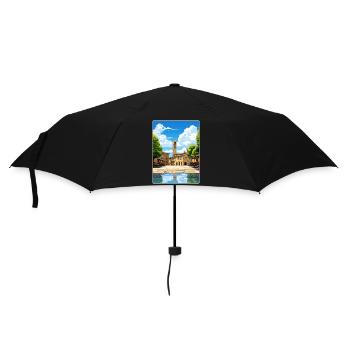Arezzo Italien Reise Poster Souvenir Postkarte Farbe - Regenschirm (klein) - Schwarz - Vorne