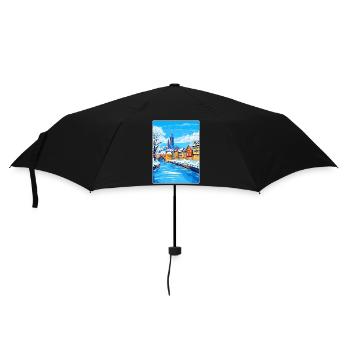 Straßburg Frankreich Reiseposter Souvenir Farbe WPA - Regenschirm (klein) - Schwarz - Vorne