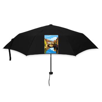 Colmar France Travel Poster Souvenir Painting WPA - Umbrella (small) - black - Front