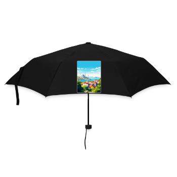 Istanbul Turkey Travel Poster Souvenir Paint WPA - Umbrella (small) - black - Front