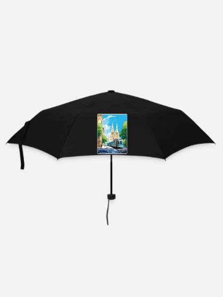 Wien Österreich Reise Poster Souvenir Malerei WPA - Regenschirm (klein) - Schwarz