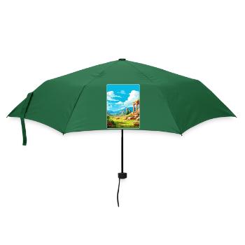 Delphes Grèce Voyage Affiche Peinture Souvenir WPA - Parapluie standard - vert bouteille - Devant