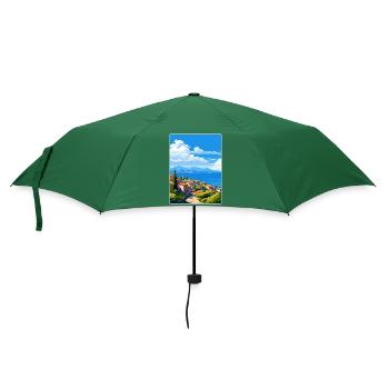 Nauplie Grèce Voyage Affiche Peinture Souvenir WPA - Parapluie standard - vert bouteille - Devant