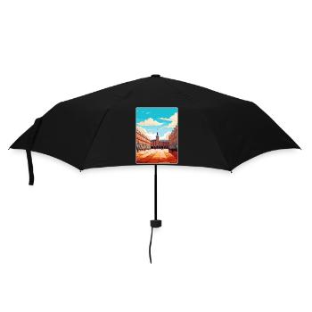 Madrid Spain Travel Poster Souvenir Postcard Paint - Umbrella (small) - black - Front