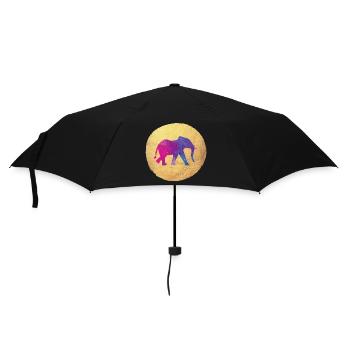 Yoga Yogi Holi Indien Gold Kreis Elefant meditate - Regenschirm (klein) - Schwarz - Vorne