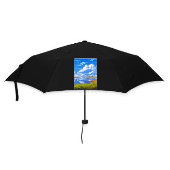 Niedersachsen Wattenmeer Deutschland Reiseplakat Souvenir - Regenschirm (klein) - Schwarz - Vorne