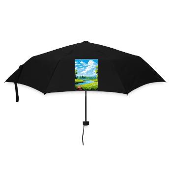 Donau Auen Allemagne Affiche de voyage Peinture Souvenir WP - Parapluie standard - noir - Devant