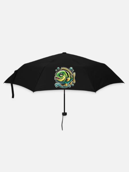 Barsch Flussbarsch Design - Regenschirm (klein) - Schwarz