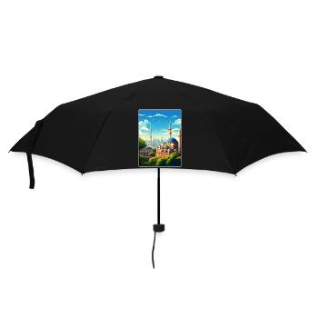Istanbul Turkey Travel Poster Souvenir Paint WPA - Umbrella (small) - black - Front