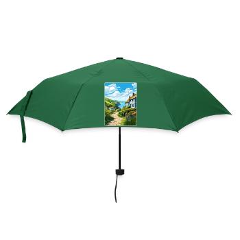 Cadgwith Cornwall England Reiseposter Souvenir - Regenschirm (klein) - Flaschengrün - Vorne