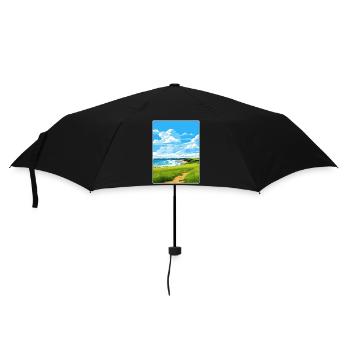 Bude Cornwall England Travel Poster Souvenir WPA - Umbrella (small) - black - Front