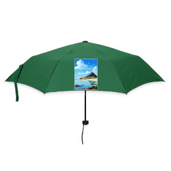 Marazion Cornwall England Reiseposter Souvenir - Regenschirm (klein) - Flaschengrün - Vorne