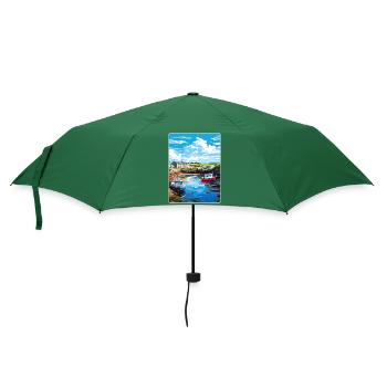 Bude Cornwall England Reiseposter Souvenir WPA - Regenschirm (klein) - Flaschengrün - Vorne