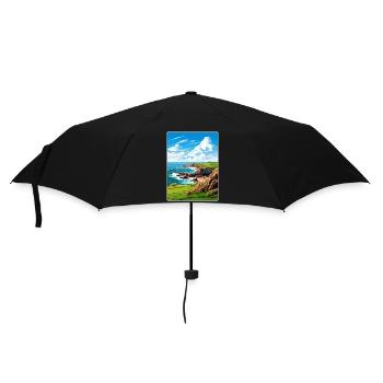 Lands End Cornwall England Travel Poster Souvenir - Umbrella (small) - black - Front