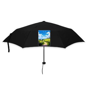 Lamorna Cornwall England Travel Poster Souvenir - Umbrella (small) - black - Front