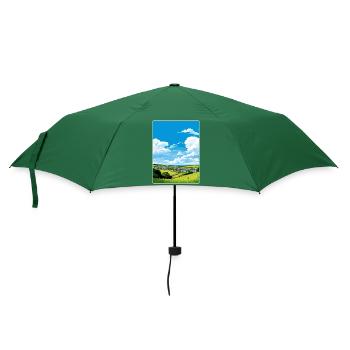Crantock Cornwall England Reiseposter Souvenir - Regenschirm (klein) - Flaschengrün - Vorne