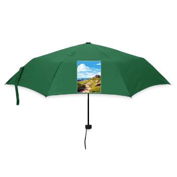 Lands End Cornwall England Reiseposter Souvenir - Regenschirm (klein) - Flaschengrün - Vorne