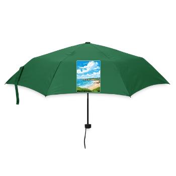 Maenporth Cornwall England Reiseposter Souvenir - Regenschirm (klein) - Flaschengrün - Vorne