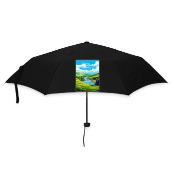 Boscastle Cornwall England Travel Poster Souvenir - Umbrella (small) - black - Front