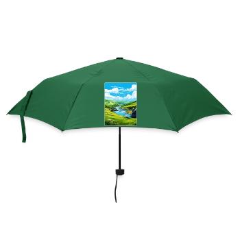Boscastle Cornwall England Reiseposter Souvenir - Regenschirm (klein) - Flaschengrün - Vorne