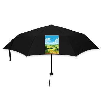 Camel Valley Cornwall England Travel Poster Card - Umbrella (small) - black - Front