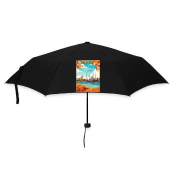 London England Travel Poster Souvenir Painting WPA - Umbrella (small) - black - Front