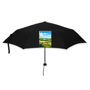 Kendijack Valley Cornwall England Travel Poster - Umbrella (small) - black - Front