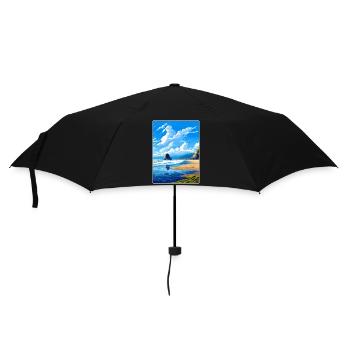 Cannon Beach Oregon Affiche de voyage vintage souvenir - Parapluie standard - noir - Devant