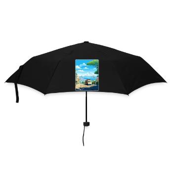San Francisco Golden Gate California Travel Poster - Umbrella (small) - black - Front