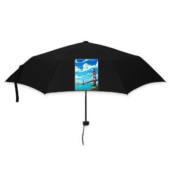San Francisco Golden Gate California Travel Poster - Umbrella (small) - black - Front