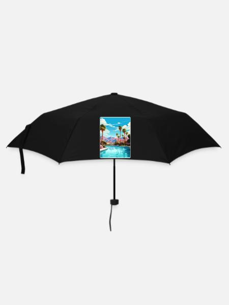 Palm Springs Kalifornien Reiseposter Souvenir WPA - Regenschirm (klein) - Schwarz