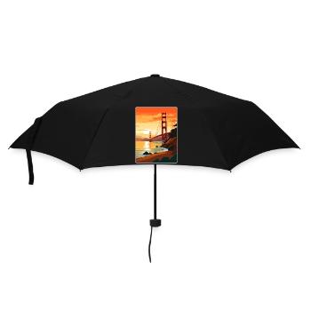 San Francisco Golden Gate California Travel Poster - Umbrella (small) - black - Front