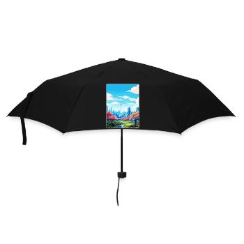 Seoul South Korea Travel Poster Souvenir Paint WPA - Umbrella (small) - black - Front