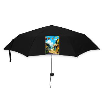 Hoi An Vietnam Reise Poster Souvenir Malerei WPA - Regenschirm (klein) - Schwarz - Vorne