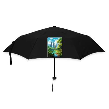 Kuala Lumpur Malaysia Travel Poster Souvenir WPA - Umbrella (small) - black - Front